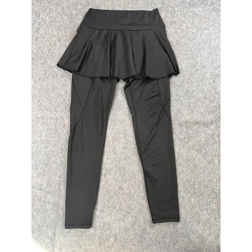 Unbranded Skirted Leggings Women Large Black Polyester Blend Active Yoga Tennis
